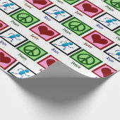 Peace Love Runner Cute Track Team Runner Cadeaupapier (Hoek)