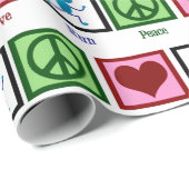 Peace Love Runner Cute Track Team Runner Cadeaupapier (Rol Hoek)