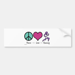 Peace Love Running Bumpersticker