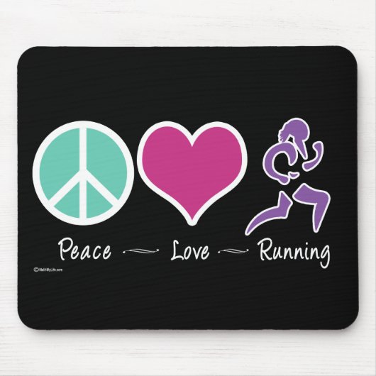 Peace Love Running Muismat (Voorkant)