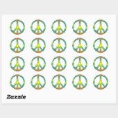 Peace Love Running Ronde Sticker (Vel)