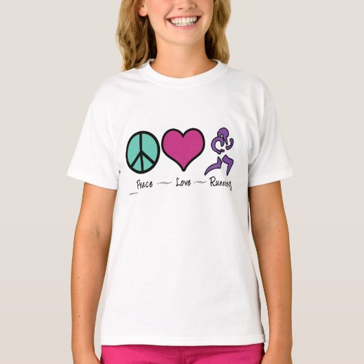 Peace Love Running T-shirt (Voorkant)