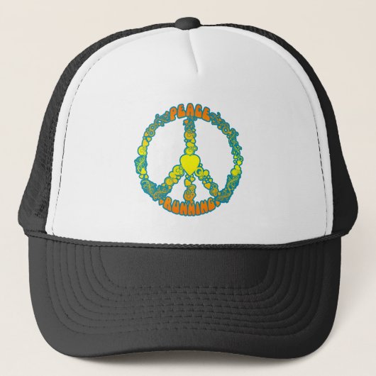 Peace Love Running Trucker Pet (Voorkant)