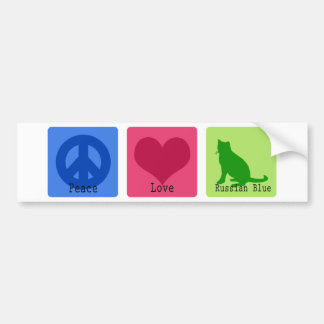 Peace Love Russian Blue Bumpersticker