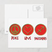 Peace Love Sagittarius Briefkaart (Voorkant / Achterkant)