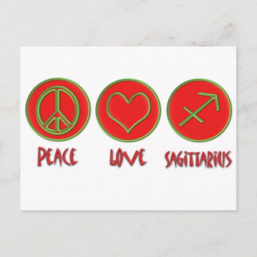 Peace Love Sagittarius Briefkaart (Voorkant)