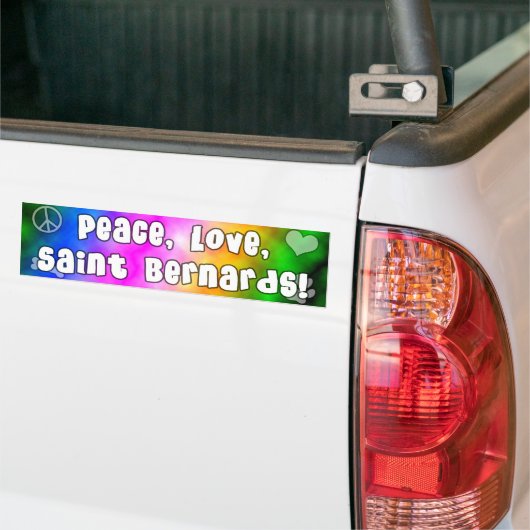 Peace Love Saint Bernards Bumpersticker (Op Truck)