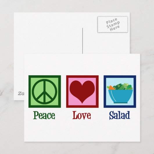 Peace Love Salades Briefkaart (Voorkant / Achterkant)