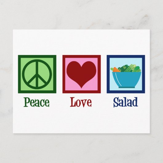 Peace Love Salades Briefkaart (Voorkant)