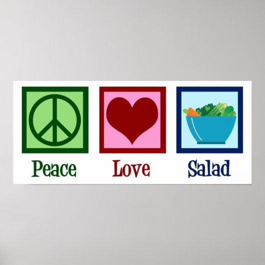 Peace Love Salads Cute Salad Bar Poster (Voorkant)