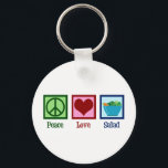 Peace Love Salads Cute Salad Bar Sleutelhanger<br><div class="desc">Peace Love Salads. Een schattig salade minnaar cadeau.</div>
