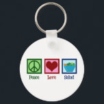 Peace Love Salads Cute Salad Bar Sleutelhanger<br><div class="desc">Peace Love Salads. Een schattig salade minnaar cadeau.</div>