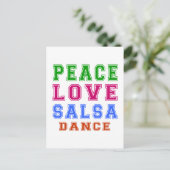 Peace Love Salsa Dance Briefkaart (Staand voorkant)