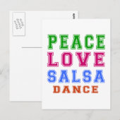 Peace Love Salsa Dance Briefkaart (Voorkant / Achterkant)