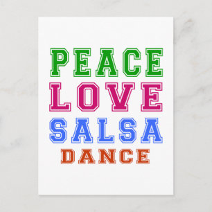 Peace Love Salsa Dance Briefkaart