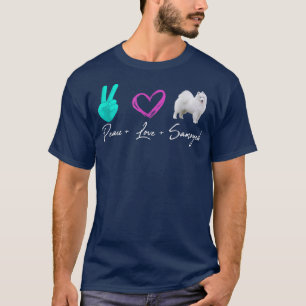 Peace Love Samoyed Funny Dog Owner T-shirt
