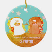 Peace love sandwich Grappig eten Kerst ornament (Voorkant)