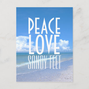 Peace, Love, Sandy Feet Briefkaart