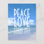 Peace, Love, Sandy Feet Briefkaart (Voorkant)