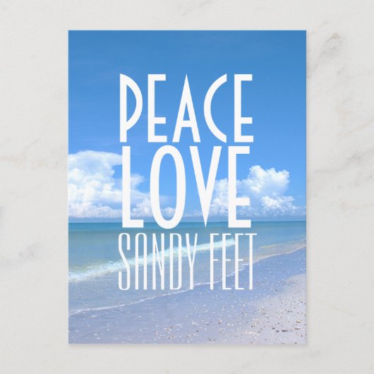 Peace, Love, Sandy Feet Briefkaart (Voorkant)