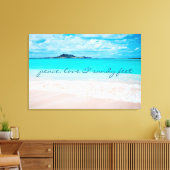 Peace Love Sandy Feet Hawaii Tropical Beach foto Canvas Afdruk (Insitu (Woonkamer))