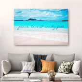 Peace Love Sandy Feet Hawaii Tropical Beach foto Canvas Afdruk