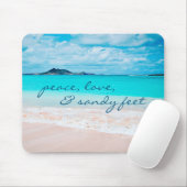 Peace Love Sandy Feet Hawaii Tropical Beach foto Muismat (Met muis)