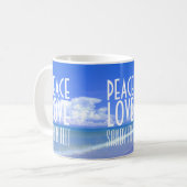 Peace, Love, Sandy Feet Koffiemok (Voorkant links)