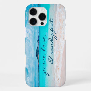Peace Love Sandy Feet Script Hawaii Tropical Beach iPhone 16 Pro Max Hoesje