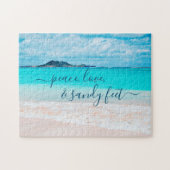 Peace Love Sandy Feet Tropical Hawaii Beach foto Legpuzzel (Horizontaal)