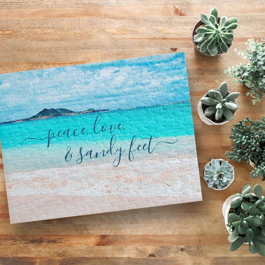 Peace Love Sandy Feet Tropical Hawaii Beach foto Legpuzzel