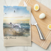 Peace Love & Sandy Paws Dalmatian Theedoek (Quarter Fold)