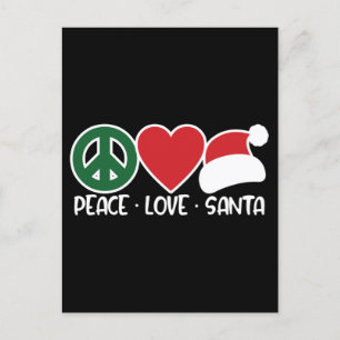 Peace Love Santa, Funny Kerstseizoen Gifts Briefkaart