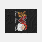 Peace Love Santa Leopard Buffalo Kerstmis 2021 Fleece Deken (Voorkant (Horizontaal))