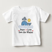 Peace Love Save the Whales Baby T-shirt (Voorkant)