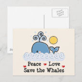 Peace Love Save the Whales Briefkaart (Voorkant / Achterkant)