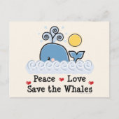 Peace Love Save the Whales Briefkaart (Voorkant)