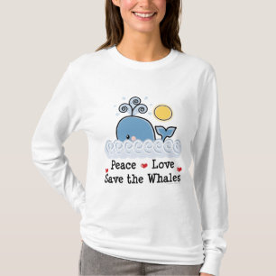 Peace Love Save the Whales Hoodie T-shirt