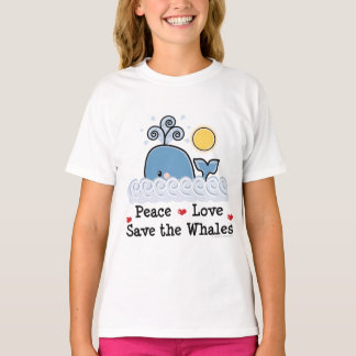 Peace Love Save the Whales Kinder Ringer T-shirt