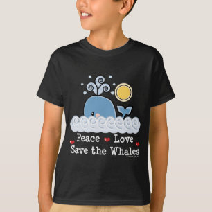 Peace Love Save the Whales Kinder T-shirt