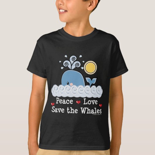 Peace Love Save the Whales Kinder T-shirt (Voorkant)
