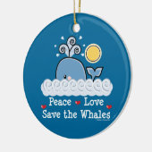 Peace Love Save the Whales Ornament (Links)