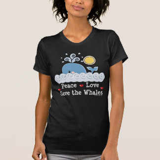 Peace Love Save the Whales Spure V nek T-shirt