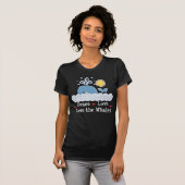 Peace Love Save the Whales Spure V nek T-shirt (Voorkant volledig)