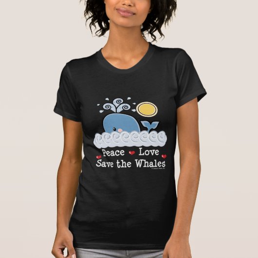 Peace Love Save the Whales T shirt (Voorkant)