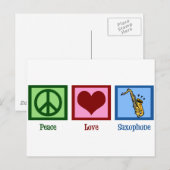 Peace Love Saxophone Briefkaart (Voorkant / Achterkant)