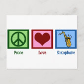 Peace Love Saxophone Briefkaart (Voorkant)