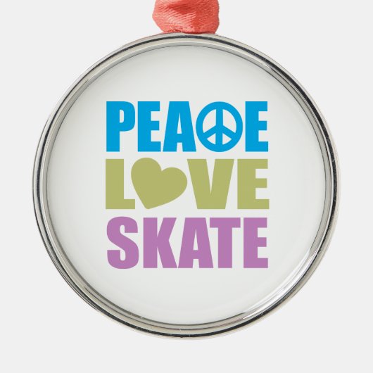 Peace Love Schaats Metalen Ornament (Voorkant)