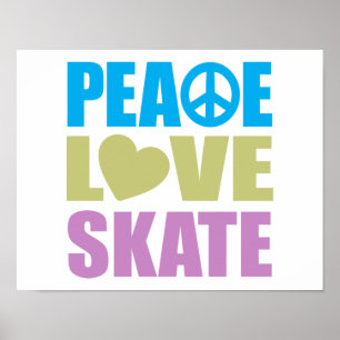 Peace Love Schaats Poster