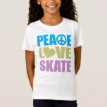 Peace Love Schaats T-shirt<br><div class="desc">Peace Love Schaats... Wat heb je nog meer nodig in het leven? Ideaal geschenk voor elke verslaafde. Het maakt niet uit of je getraind bent in schaatsen, houden van schaats rollen, elke vrije minuut doorbrengen in het schaats park op je skateboard, ijs schaats op de bevroren vijver in je buurt...</div>